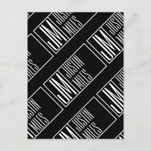 Carte Postale Initiales modernes avec motif de monogramme de nom