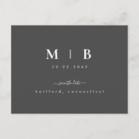 Initiales simples Laver Gris Mariage Enregistrer l
