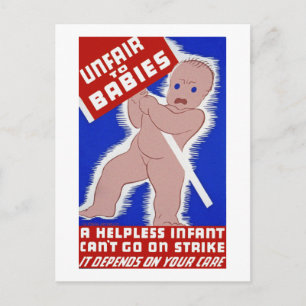 Carte Postale Injuste envers les bébés