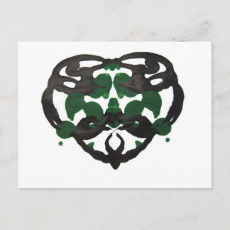 Carte Postale Inkblot vert celtique