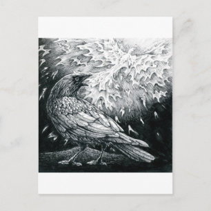Carte Postale Inktober 2018 Jour 19 - Oiseaux de la Mort et de l