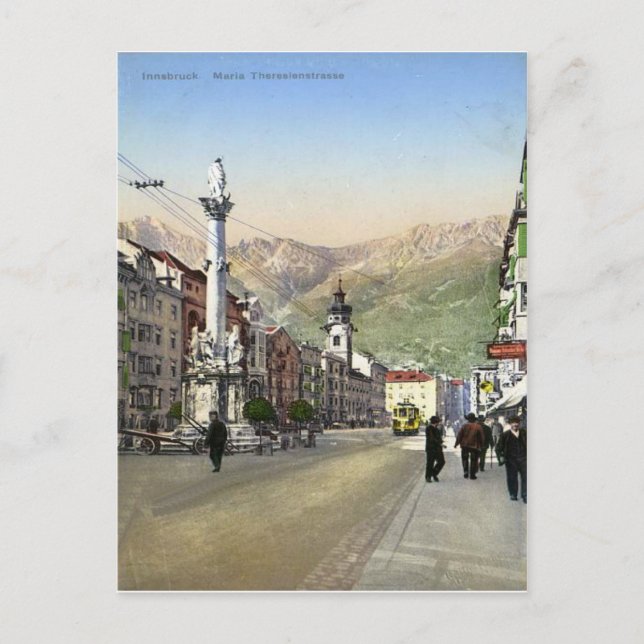 Carte Postale Innsbruck, Maria Theresa Strasse, Tramway (Devant)