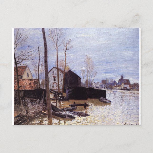 Carte Postale Inondation à Moret par Alfred Sisley (Devant)