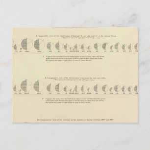 Carte Postale Insane, statistique US Lithograph 1870