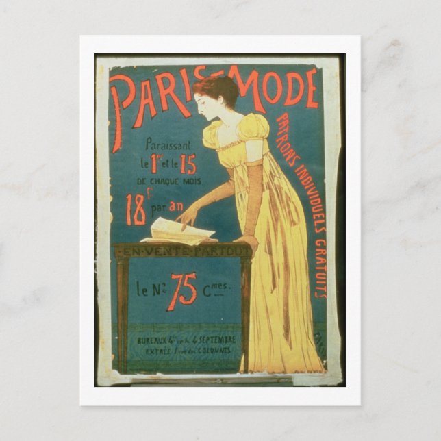 Carte Postale Inscription publicitaire à "Paris Mode" M (Devant)
