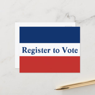 Carte Postale Inscrivez-vous pour voter Red White and Blue Strip