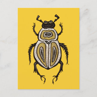 Carte Postale Insect Lover Jaune Art Décoratif du scarabée