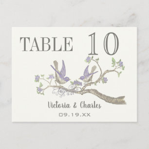 Carte Postale Inséparables gris et mauve poussiéreux Numéro de t