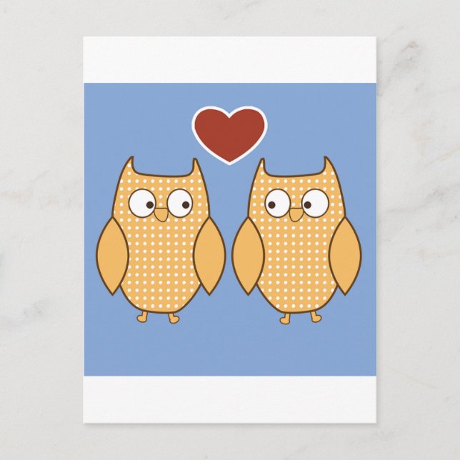 Carte Postale Inséparables Owls Blossom Heart Destiny Shower Par (Devant)