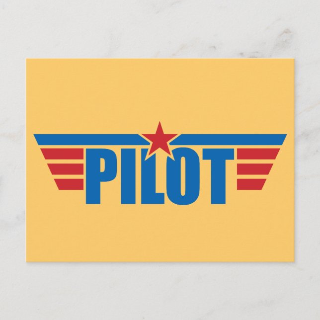 Carte Postale Insigne d'ailes du pilote - Aviation (Devant)