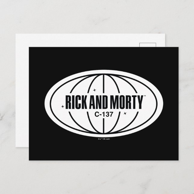 Carte Postale Insigne de cote Retro Rick et Morty C-137 (Devant / Derrière)