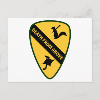 Carte Postale Insigne de la première cavalerie aérienne d'écureu