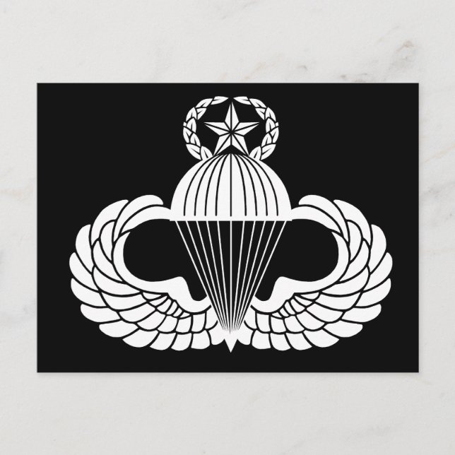 Carte Postale Insigne de parachutiste, Maître (Devant)