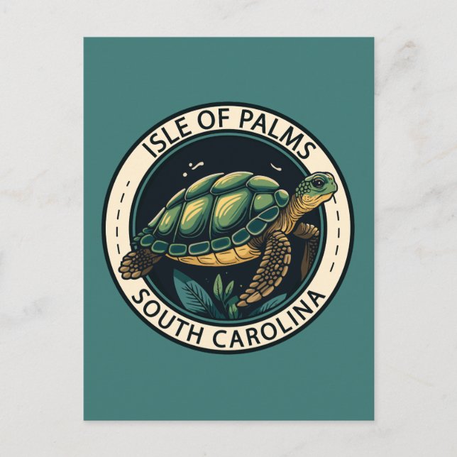 Carte Postale Insigne de tortue de l'Isle of Palms Caroline du S (Devant)