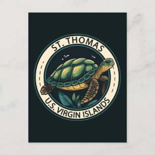 Carte Postale Insigne de tortue des îles Vierges américaines St 