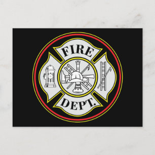 Carte Postale Insigne rond du service d'incendie