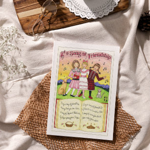 Carte postale inspirante de chanson d'amitié