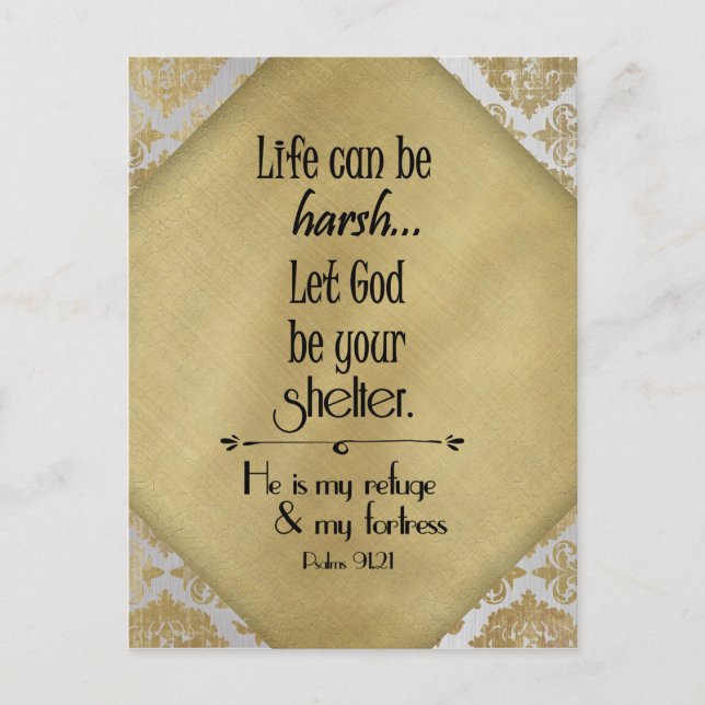 Carte Postale Inspiration Encourageante Psaumes Verse avec Citat (Devant)