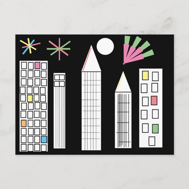 Carte Postale Inspiration Fireworks Light City Skyline (Devant)