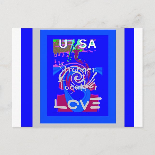 Carte Postale Inspiration USA Nous Sommes Forts Ensemble Avec Am (Devant)