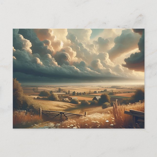 Carte Postale Inspiration vintage du paysage rural (Devant)