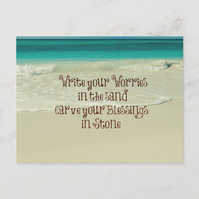 Carte Postale Inspirational Carve your Blessings in Stone Citati (Devant)