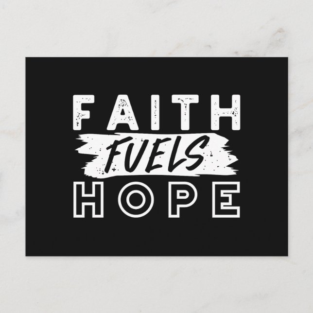 Carte Postale Inspirational Faith Quote – Faith Fuels Hope (Devant)