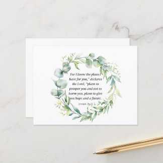 Carte Postale Inspirationnelle Bible Verse Jérémie 29:11