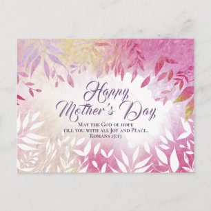 Carte Postale Inspirationnelle Bible Verse rose Fête des mères f