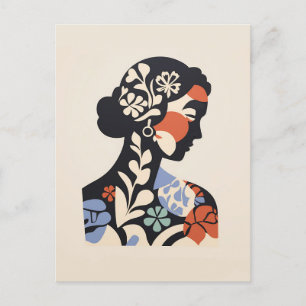 Carte Postale Inspiré Matisse - Visage D'Une Femme