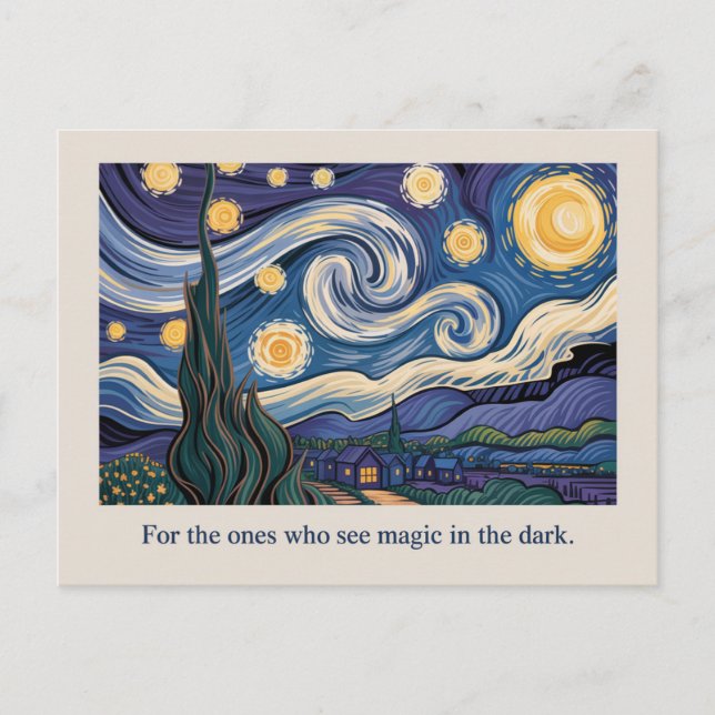 Carte postale inspirée par l'art - Van Gogh Starry (Devant)