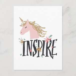 Carte Postale Inspirer Gold Mane Unicorn