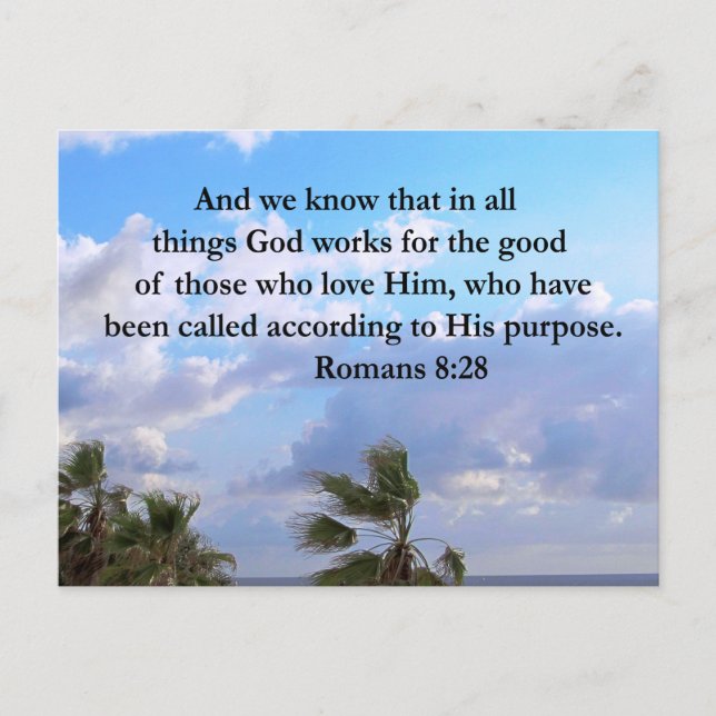 CARTE POSTALE INSPIRING ROMANS 8:28 DESIGN (Devant)