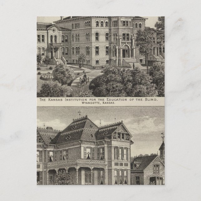 Carte Postale Institut pour l'éducation des aveugles du Kansas (Devant)