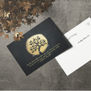 Carte Postale Instructeur de méditation Yoga Black Gold Tree Cit