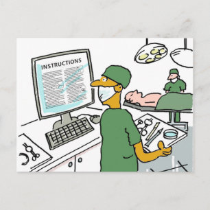 Carte Postale Instructions pour la vérification des chirurgiens