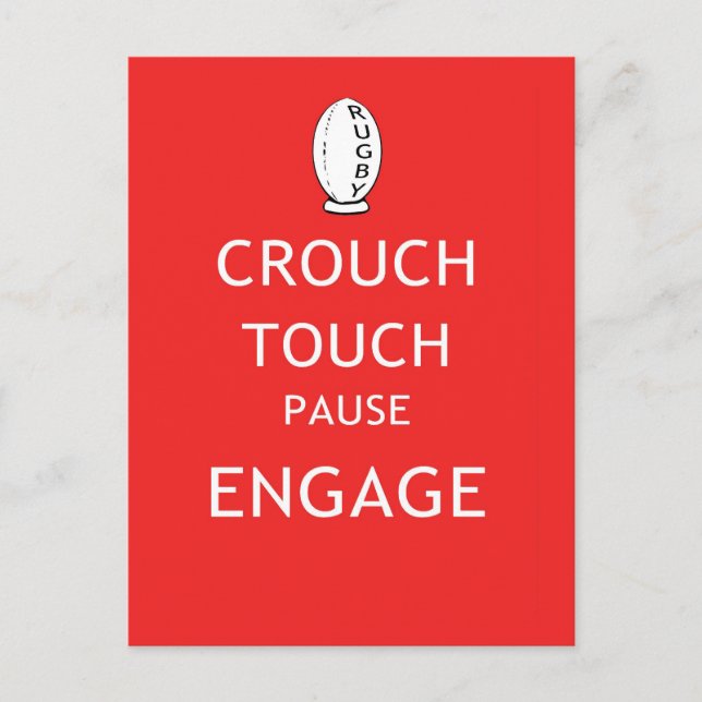 Carte Postale Instructions sur le gomme de rugby (ancien) (Devant)