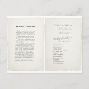 Carte Postale Instrument de capitulation pour le Japon de la Sec