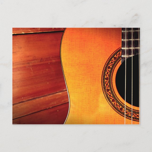 Carte Postale Instrument de musique acoustique de guitare (Devant)
