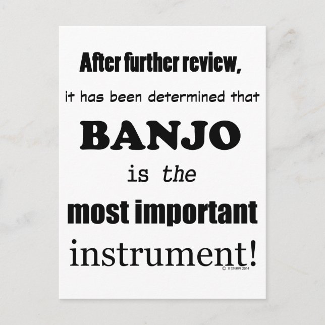 Carte Postale Instrument le plus important de Banjo (Devant)