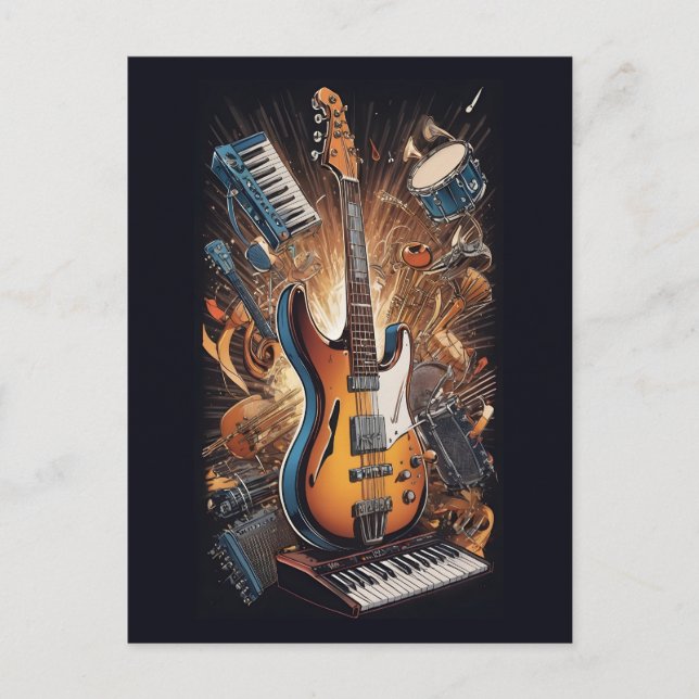 Carte Postale Instruments de musique (Devant)
