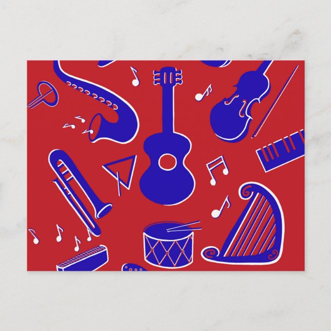 Carte Postale Instruments de musique (Devant)