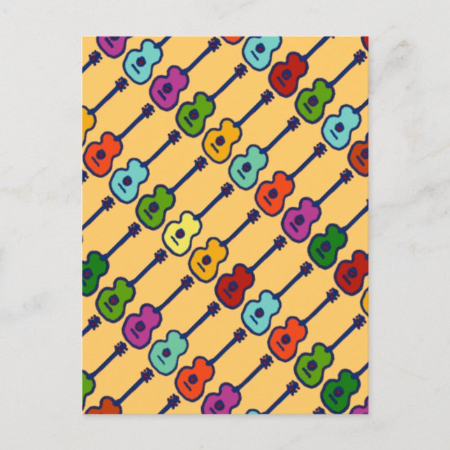 Carte Postale instruments de musique colorés (Devant)