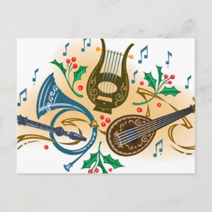Carte Postale Instruments de musique et saint