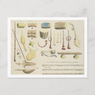 Carte Postale Instruments de musique indiens, plaque 23 de 'Orie