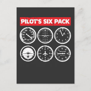 Carte Postale Instruments de vol à six packs du pilote Aviation