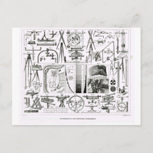 Carte Postale Instruments mathématiques et de levés