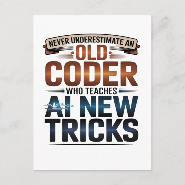 Carte Postale Intelligence Artificielle Ancien Codeur Design (Devant)