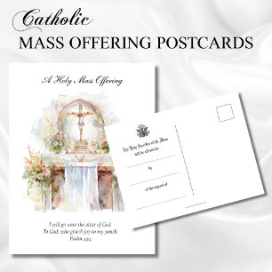 Carte Postale Intention de messe catholique Souvenir
