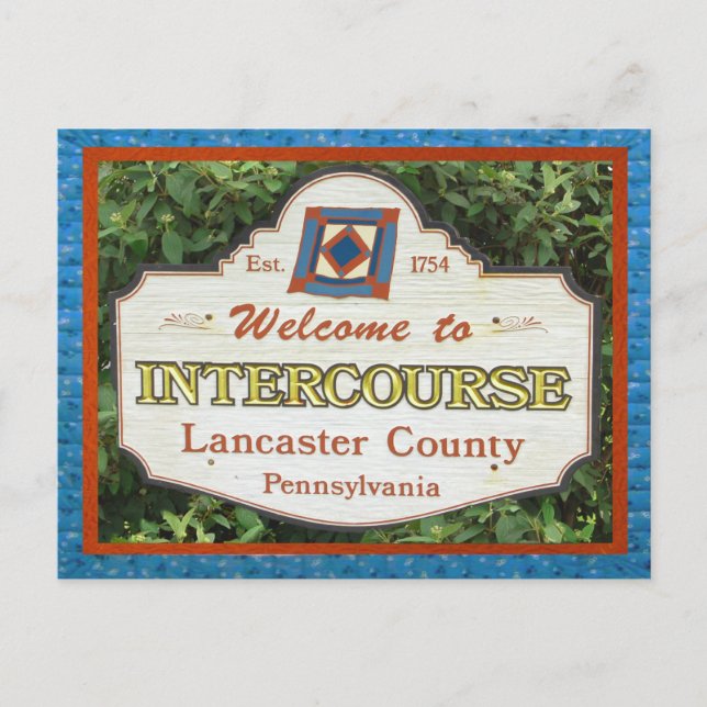 Carte Postale Intercourse Comté Lancaster. Ajouter (Devant)